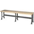 Global Equipment Extra Long Workbench w/ Maple Square Edge Top, 144"W x 36"D, Gray 488012